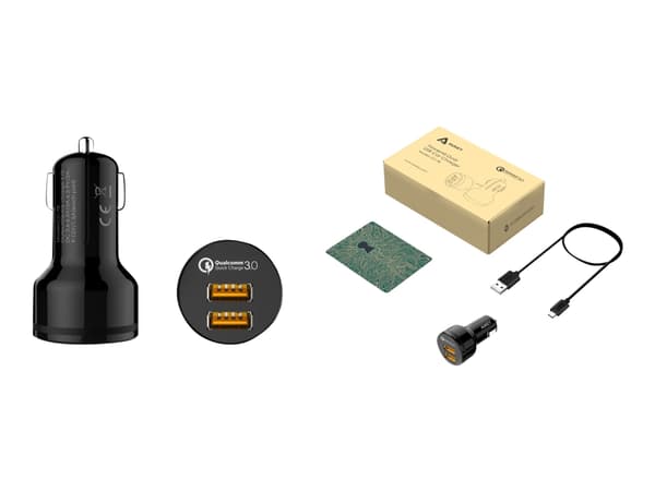 Aukey CC-T8 - Bilstrømadapter - 36 watt - 3 A - QC 3.0 - 2 utgangskontakter (USB)