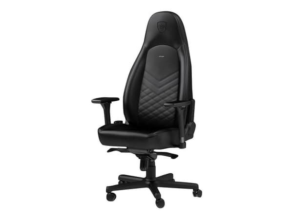 noblechairs ICON, pehmustettu istuin, Pehmustettu selkänoja, Musta, Musta, Tekonahka, Vaahto, Tekonahka, Vaahto