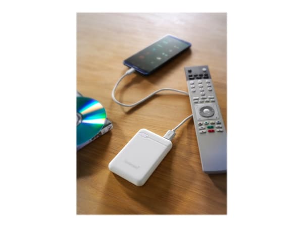 Intenso XS20000 - Strømbank - 20000 mAh - 3.1 A - 2 utgangskontakter (USB, 24 pin USB-C) - hvit Hvit