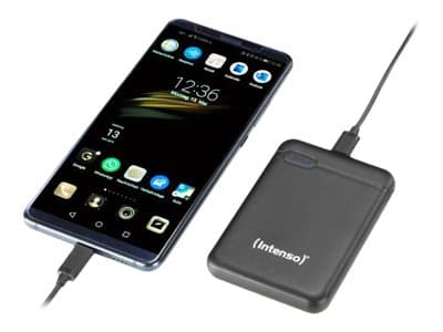 Intenso XS20000 - Strømbank - 20000 mAh - 3.1 A - 2 utgangskontakter (USB, 24 pin USB-C) - svart