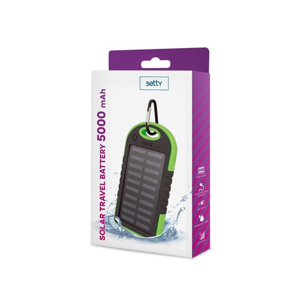 Setty 5000mAh Solen Powerbank till Mobiltelefoner & Surfplattor
