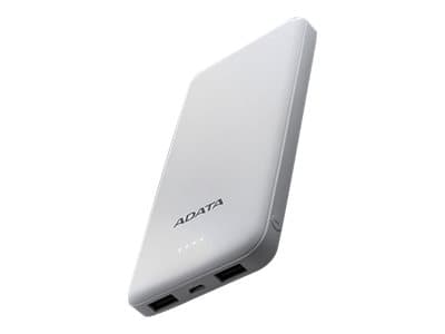 ADATA T10000 - Strømbank - 10000 mAh - 2 A - 2 utgangskontakter (USB) - hvit Hvit