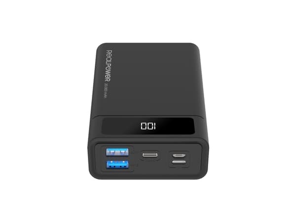 RealPower PB-20k PD, 20000 mAh, 18 W, Sort