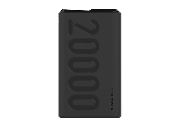 RealPower PB-20000PD+, 20000 mAh, Sort Sort
