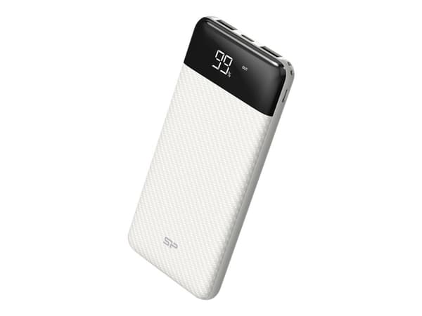 Silicon Power GP28 - Strømbank - 10000 mAh - 2.1 A - 2 utgangskontakter (USB) - på kabel: USB-C - blekgrå Grå
