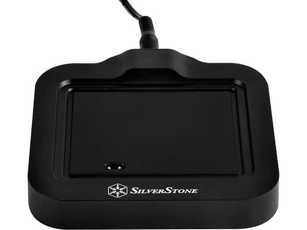 SilverStone QIB052-D - Trådløst ladestativ + AC-strømadapter + nødlader - 5200 mAh - 2.1 A (USB) - på kabel: Micro-USB - svart