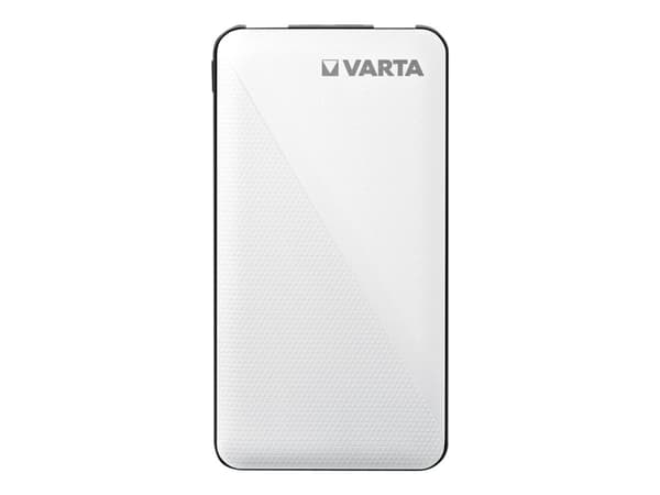 Varta Energy - Strømbank - 5000 mAh - 18.5 Wh - 12 watt - 3 utgangskontakter (2 x USB, 24 pin USB-C) Sort, Hvit