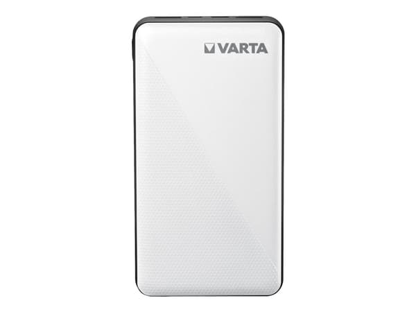 Varta Energy - Strømbank - 15000 mAh - 3 utgangskontakter (2 x USB, 24 pin USB-C) Sort, Hvit