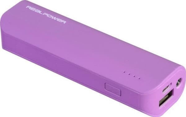 RealPower PB-2600, 2600 mAh, Lithium-Ion (Li-Ion), Rosa