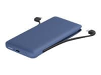 Belkin BoostCharge Plus - Strømbank - 10000 mAh - 23 watt - Fast Charge - 2 utgangskontakter (Lightning, 24 pin USB-C) - midnattsblå