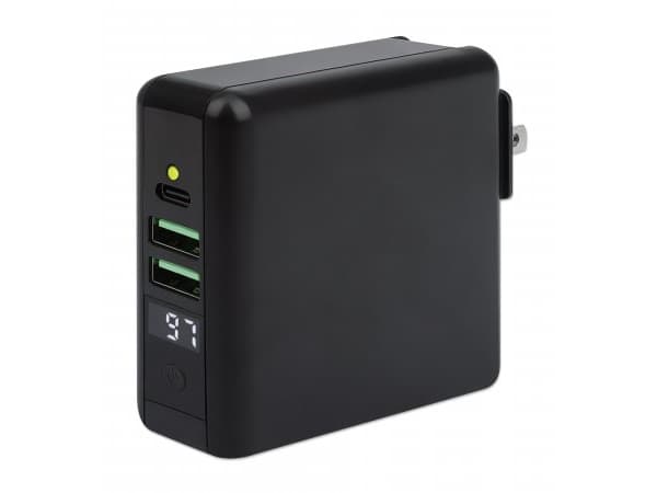Manhattan 4-in-1 Reiseladeger„t und induktive Powerbank 8.000 mAh, schwarz