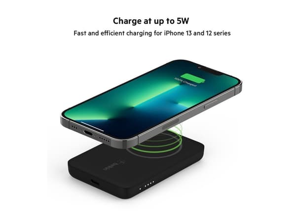Belkin BoostCharge - Strömförsörjningsbank - 2500 mAh - 7.5 Watt (MagSafe) - svart