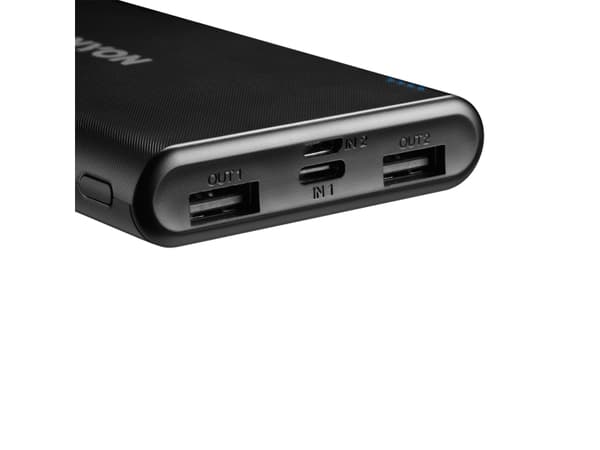 Canyon PB-106 - Strømbank - 10000 mAh - 2.1 A - 2 utgangskontakter (USB) - svart
