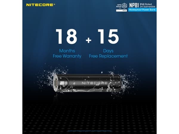 Nitecore NPB1, 5000 mAh, Lithium-Ion (Li-Ion), Quick Charge 3.0, 3,64 V, Sort
