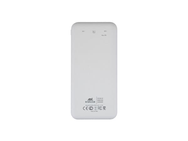 Rivacase VA2240, 10000 mAh, litiumpolymer (LiPo), 3,7 V, 10 W, hvit