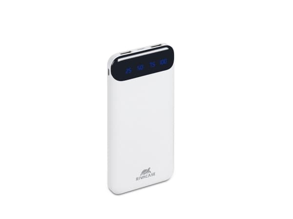 Rivacase VA2240, 10000 mAh, litiumpolymer (LiPo), 3,7 V, 10 W, hvit Hvit