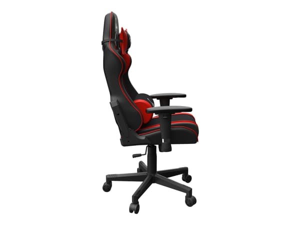 Gembird SCORPION - Stol - ergonomisk - armstöd - T-formad - lutning - svängtapp - nylon, PVC, svamp, mesh - black mesh, red skin
