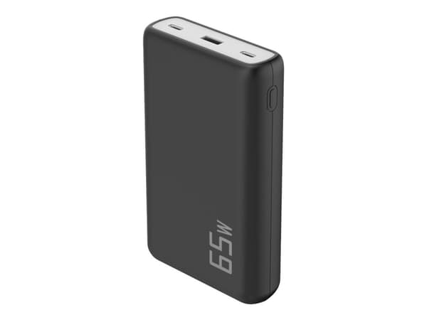 CoreParts - Strømbank - 20000 mAh - 74 Wh - 3.25 A - PD, QC 3.0 - 3 utgangskontakter (USB, 2 x USB-C) - svart Sort