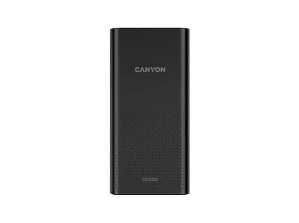 Canyon PB-2001 - Strømbank - 20000 mAh - 2.1 A - 2 utgangskontakter (USB) - på kabel: USB-C - svart