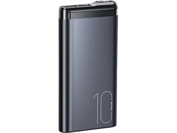 USAMS Powerbank PB55 10000mAh 2xUSB LED-skjerm grå/grå 10KCD14801 (US-CD148) aluminium