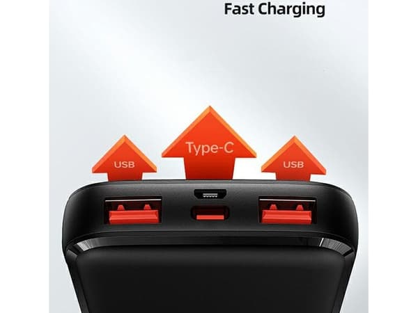 USAMS Powerbank PB58 10000mAh 22,5W QC3.0+PD Fast Charge svart farge 10KCD16101 (US-CD161)
