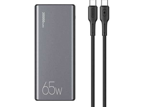 Usams Powerbank USAMS Powerbank PB59 30000mAh 65W 2xQC3.0 + PD Fast Charge black/black CMXLOGTC01 (US-CD165) + USB-C-USB-C cable