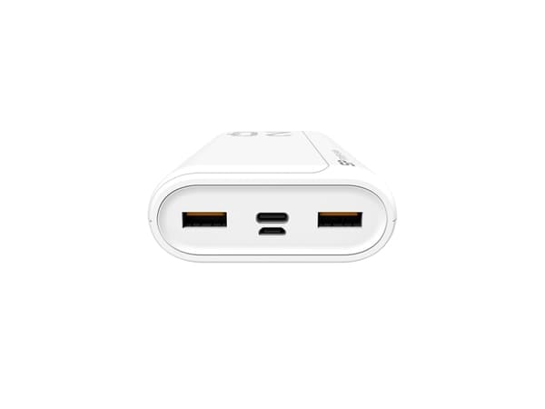 Silicon Power QS15 - Strømbank - 20000 mAh - 18 watt - 3 A - PD, QC 3.0 - 3 utgangskontakter (2 x USB, 24 pin USB-C) - hvit