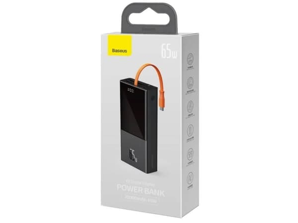 Baseus Elf, 20000 mAh, Lithium Polymer (LiPo), 3,7 V, 65 W, Sort