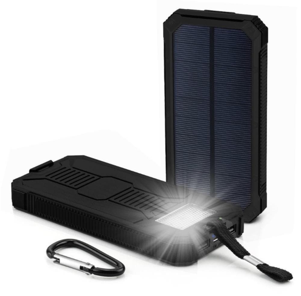 10000 mAh Outdoor Powerbank Solcellsladdare - Svart