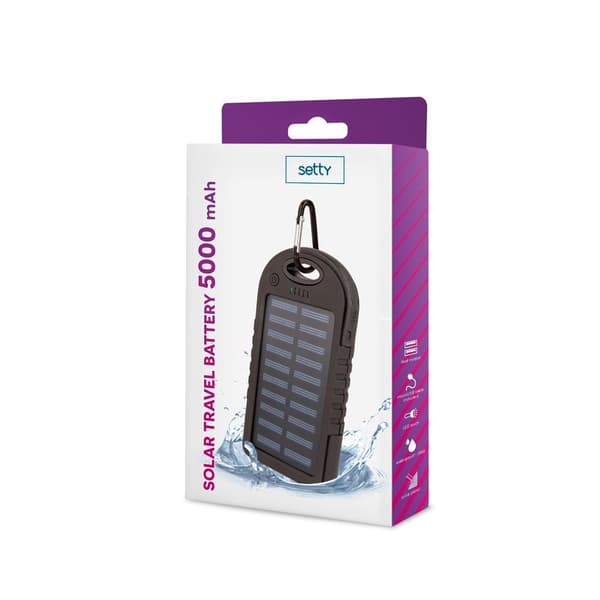 Setty 5000mAh Solen Powerbank till Mobiltelefoner & Surfplattor