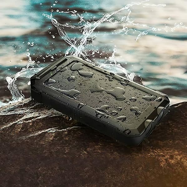 Vattentålig Powerbank med Solceller Batteriladdare 10000mAh