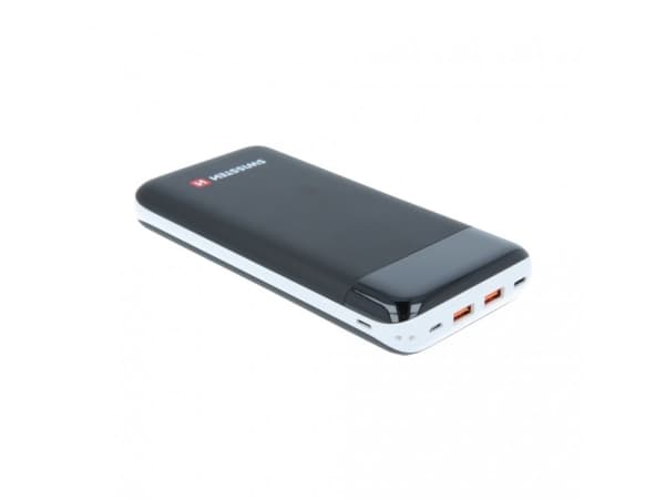 Swissten 22013929, 30000 mAh, Lithium Polymer (LiPo), Quick Charge 3.0, Sort, Hvit