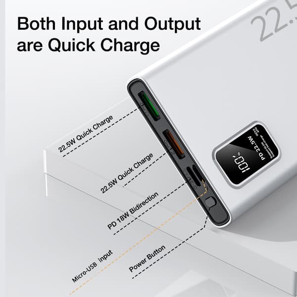 SiGN Super Powerbank 10000mAh, 22.5W - Svart