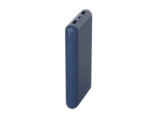 Belkin BoostCharge - Strømbank - 20000 mAh - 15 watt - 3 utgangskontakter (USB, 24 pin USB-C) - på kabel: USB-C - blå