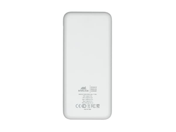 Rivacase VA2041, 10000 mAh, litiumpolymer (LiPo), 3,7 V, 10 W, hvit
