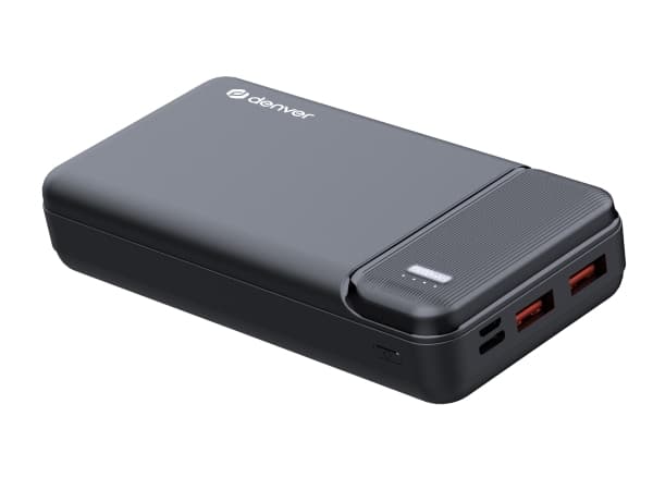DENVER PQC-15007 - Strømbank - 15000 mAh - 3 A - QC - 3 utgangskontakter (2 x USB, 24 pin USB-C)