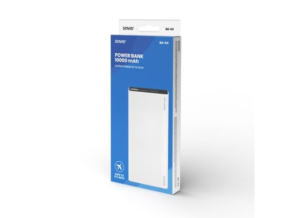Powerbank Savio BA-04 10000mAh Hvit og svart