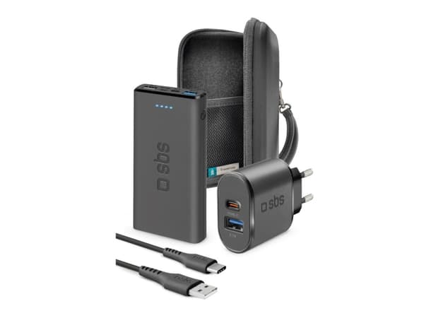 SBS Always on Charge KIT, 10000 mAh, Sort