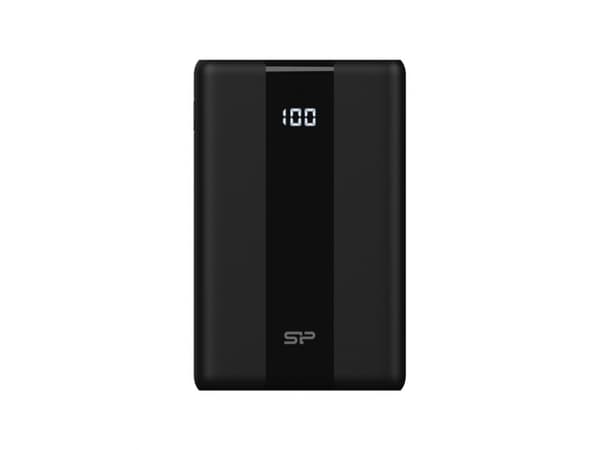 Silicon Power QP55 - Strømbank - 10000 mAh - 38.5 Wh - 38.5 watt - 4.5 A - PD, QC 3.0, SCP - 2 utgangskontakter (USB, 24 pin USB-C) - svart