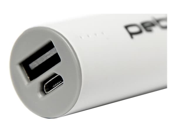 Veho Pebble Ministick - Strømbank - 2200 mAh - 1 A (USB) - på kabel: Micro-USB - hvit