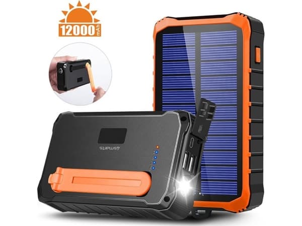 4smarts Solar Powerbank Prepper 12000mAh schwarz/ orange 456633