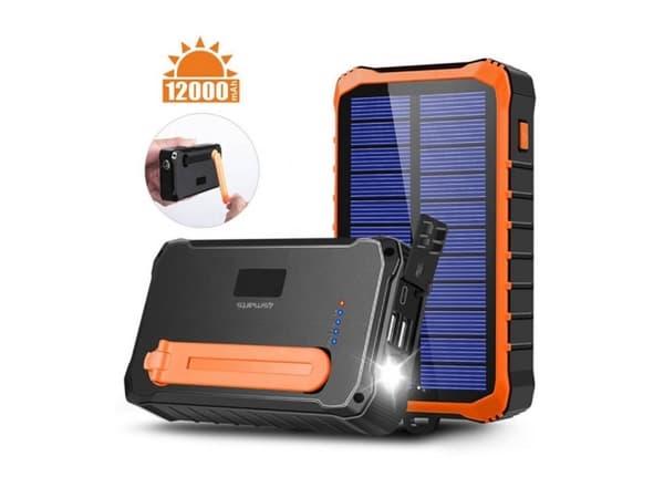4smarts Solar Powerbank Prepper 12000mAh schwarz/ orange 456633