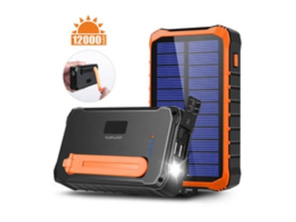 4smarts Solar Powerbank Prepper 12000mAh schwarz/ orange 456633