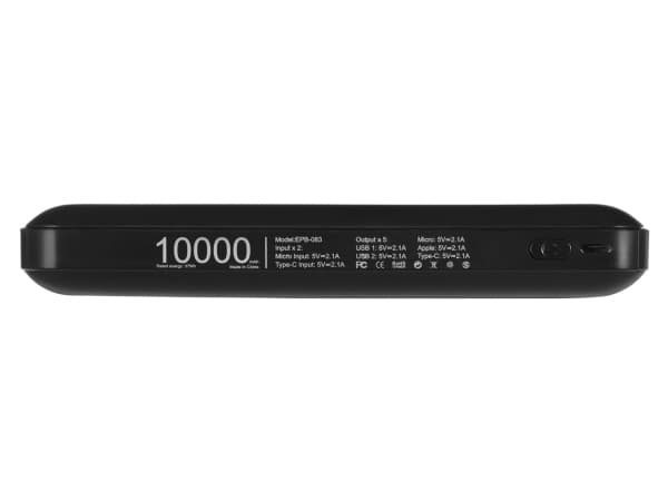 Extralink EPB-083 - Strømbank - 10000 mAh - 10 watt - 2.1 A (USB) - svart