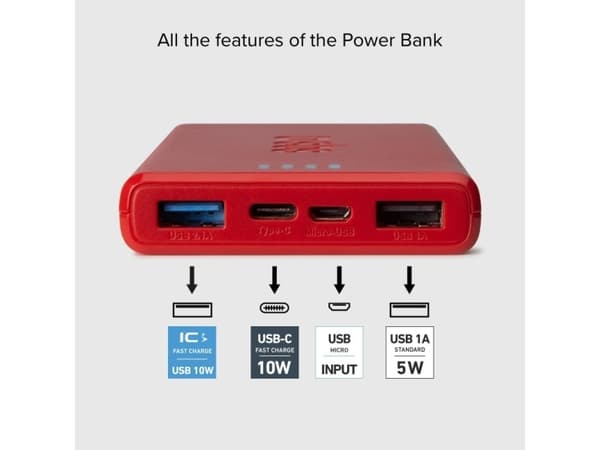 SBS TTBB10000FASTR, 10000 mAh, Lithium Polymer (LiPo), Rød