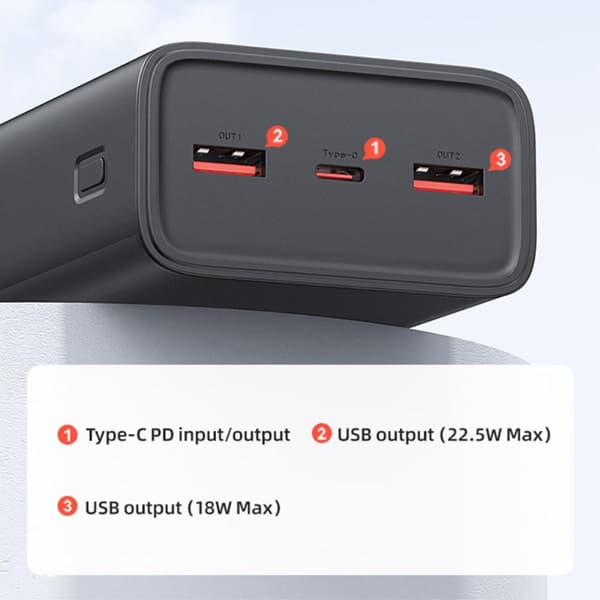 USAMS Powerbank 30000mAh Snabbladdning 65w PD
