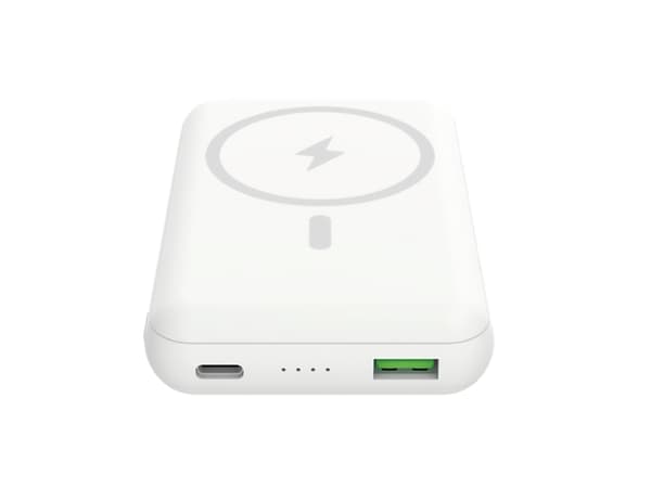 Celly MAGPB10000 - Strømbank - magsafe, wireless - 10000 mAh - 15 watt - 3 A - 2 utgangskontakter (USB, 24 pin USB-C) - hvit