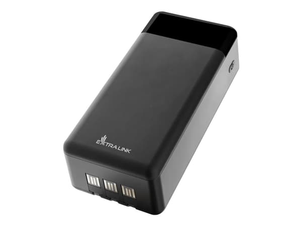 Extralink EPB-124 - Powerbank - 30000 mAh - 22,5 Watt - 4,5 A - Pikalataus - 5 ulostuloa (4 x USB, 24-nastainen USB-C) - lajittelu - lajittelu musta