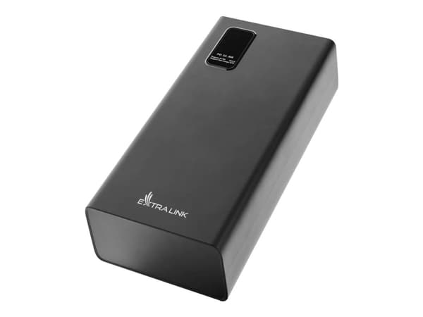 Extralink EPB-069 - Strømbank - 30000 mAh - 22.5 watt - 4.5 A - Fast Charge - 5 utgangskontakter (4 x 9-stifts USB Type A, 24 pin USB-C) - svart Sort