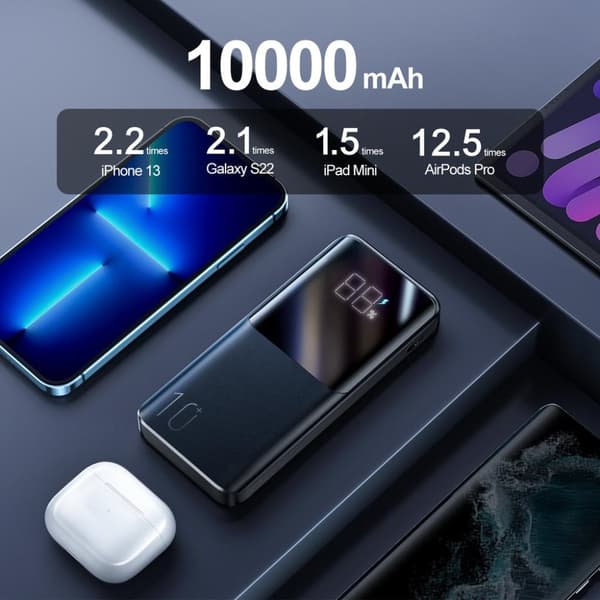 SiGN Super Charge LED Powerbank 10.000mAh, 22.5W - Svart